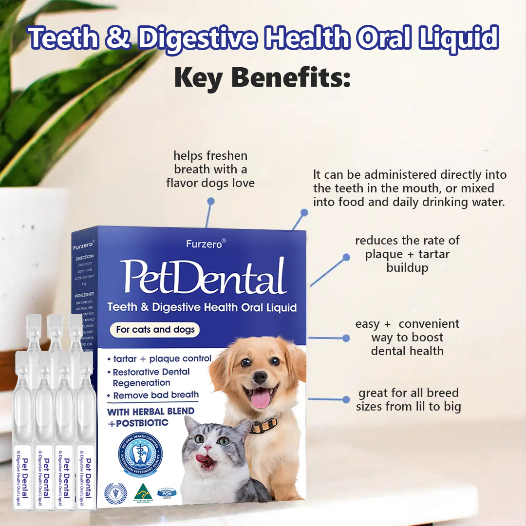 [ Official Store ]😻🐶 Furzero® Pet Dental & Digestive Health Oral Liquid–Freshen Breath, Remove Tartar & Promote gum regeneration, stabilize teeth (for Cats & Dogs)  – Save 70% Today!