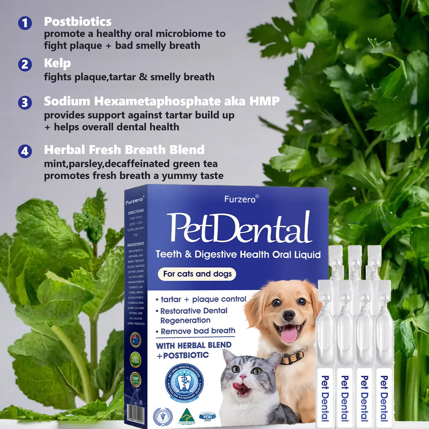 [ Official Store ]😻🐶 Furzero® Pet Dental & Digestive Health Oral Liquid–Freshen Breath, Remove Tartar & Promote gum regeneration, stabilize teeth (for Cats & Dogs)  – Save 70% Today!